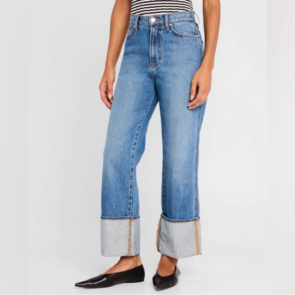 Veronica Beard Dylan Cuffed Straight Leg Jeans